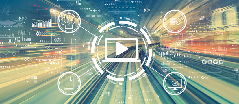 Webinar concept with high speed motion blur