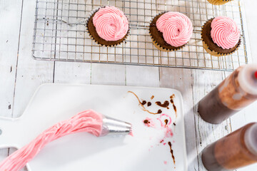 Chocolate raspberry cupcakes