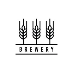 wheat barley malt brewery logo design vector