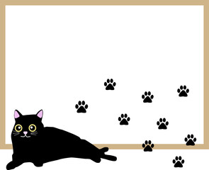 可愛い猫の足跡 シルエット Wall Mural Wallpaper Murals V 0 0 V