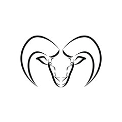bighorn sheep ram ewe goat lambs line art  logo design vector illustration