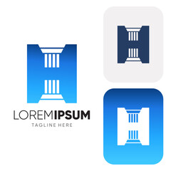 Letter H Pillar Legal Firm Law and Attorney Logo Design Vector Icon Graphic Illustration
