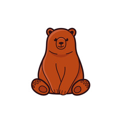 Cartoon bear, cute character for children. Vector illustration in cartoon style for abc book, poster, postcard. Animal alphabet - letter B.