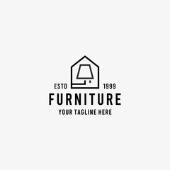 Home Furniture flat style design symbol logo illustration vector graphic template