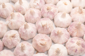Group of garlic isolated on a white background.