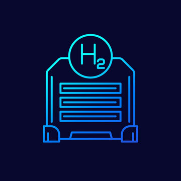 Hydrogen Cell Line Vector Icon