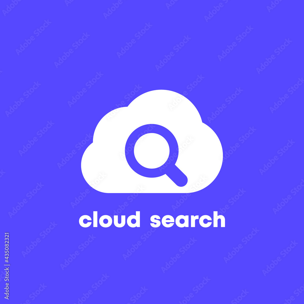 Sticker cloud search icon for web and apps