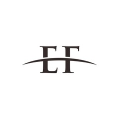 Initial letter EF, overlapping movement swoosh horizon, company logo design inspiration