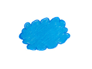 Abstract image with cloud-like shape, Crayon scribbled texture.