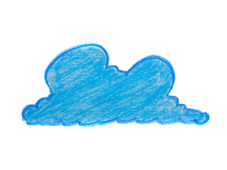 Abstract image with cloud-like shape, Crayon scribbled texture.