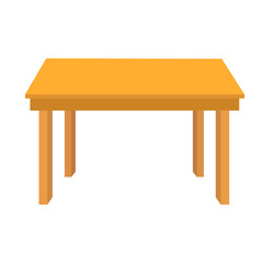 wooden table on white background. brown simple table sign. table with four legs symbol. flat style.