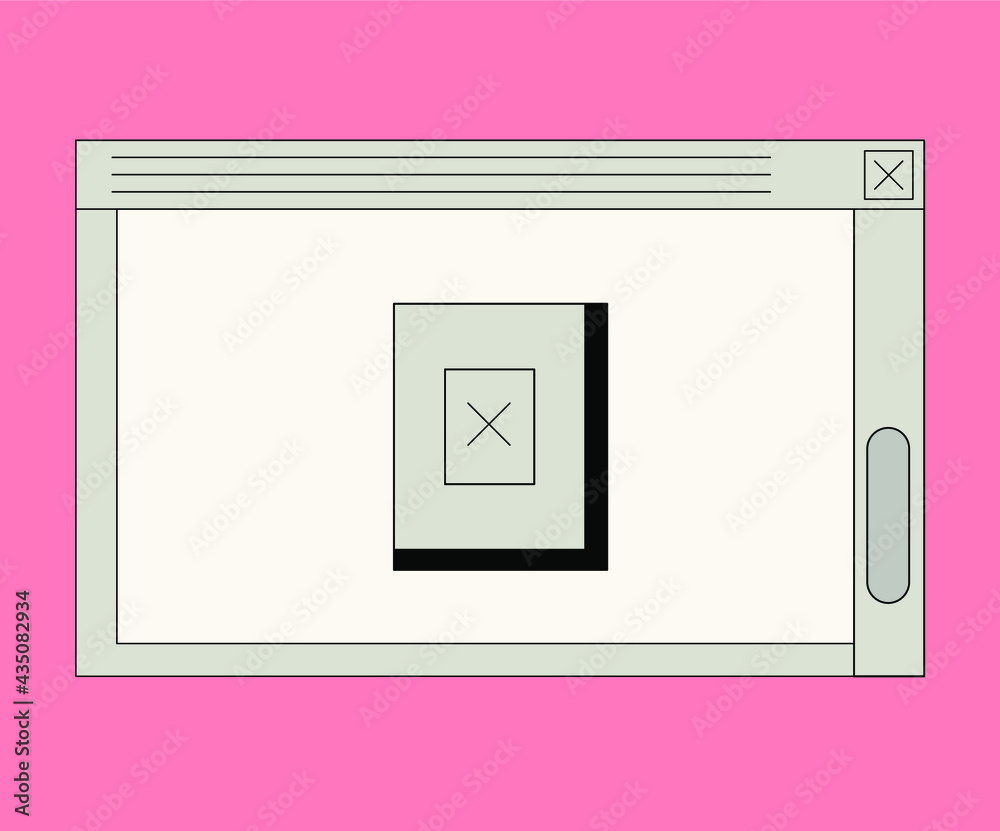 Aufkleber retro cartoon style desktop with user interface elements. cute vaporwave vector illustration.