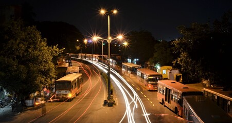 night traffic in the city