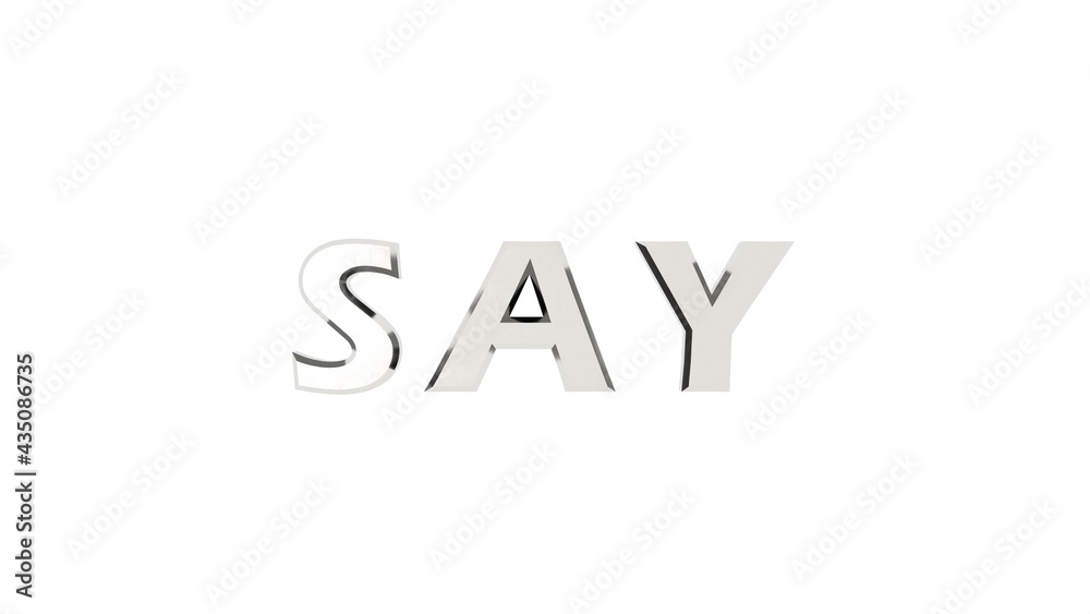 Poster silver metallic 3d text 