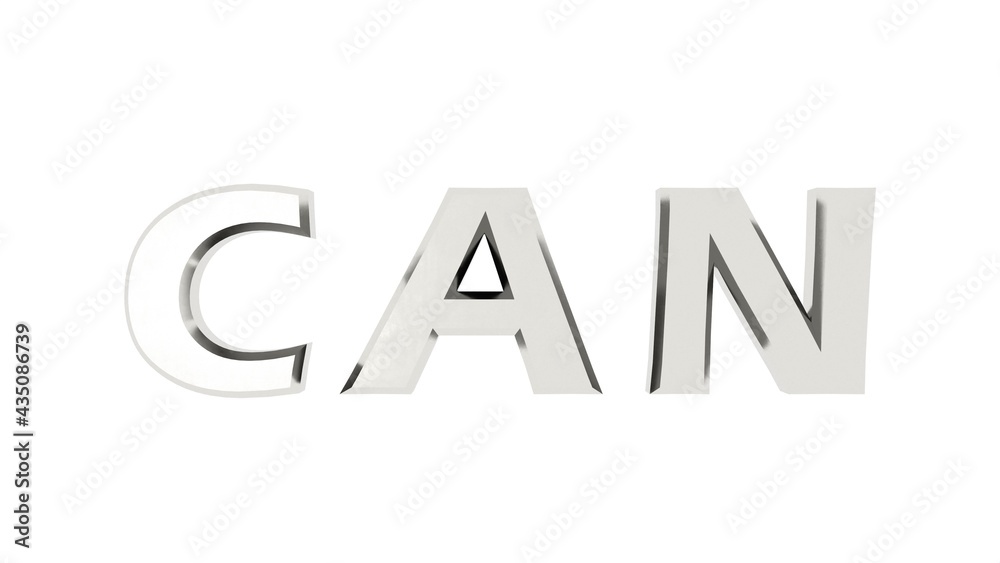 Poster Silver metallic 3D text 