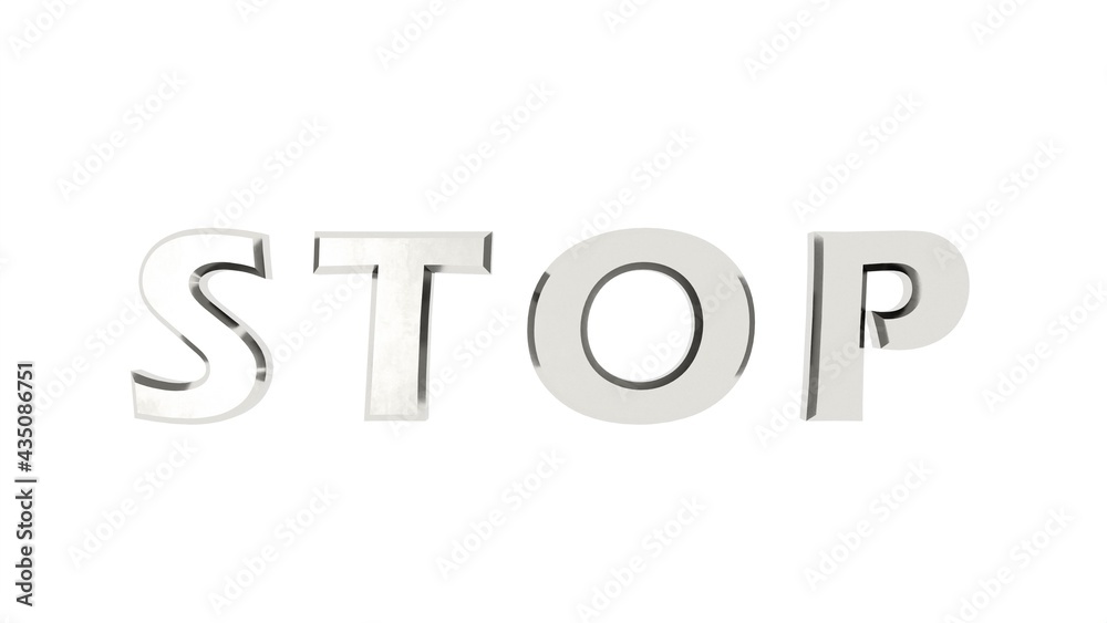 Poster silver metallic 3d text 