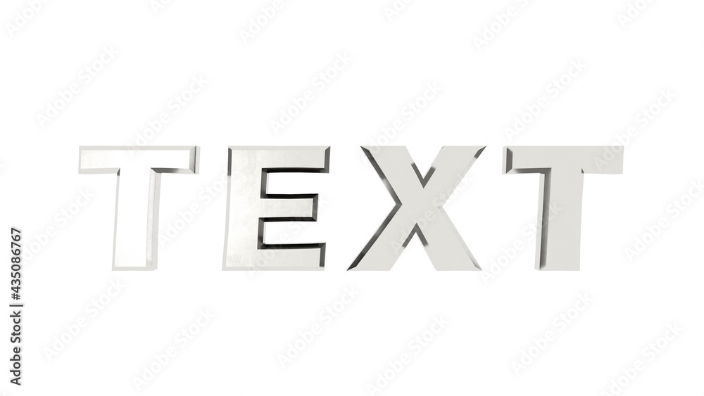 Poster silver metallic 3d text 