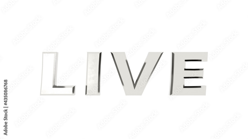 Poster silver metallic 3d text 