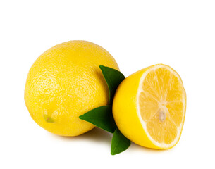 Obraz na płótnie Canvas Lemon and slice isolated on a white background