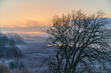 Sonnenaufgang an den Osterseen, Seeshaupt, Bayern, Deutschland, Europa