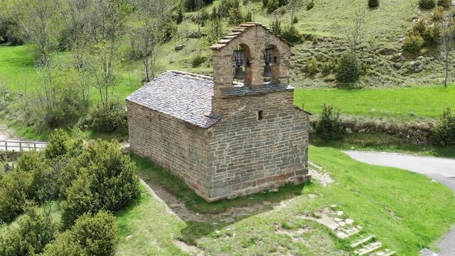 Roman Church of Hermitage of San Quirce de Durro (Catalonia - Spain). This is one of the nine churches which belongs to the UNESCO W