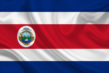 Fototapeta premium 3D Flag of Costa Rica on fabric