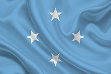 3D Flag of Federated States of Micronesia on fabric