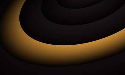 Abstract yellow black curve circle design modern futuristic background vector illustration.