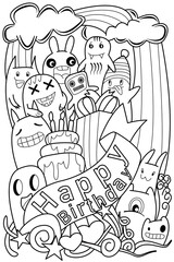 Doodle Monster Come to bless on the birthday