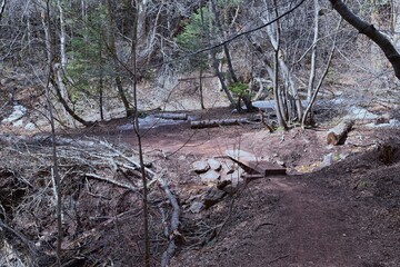 Grandeur Peak hiking trail loop views spring back around Bonneville Shoreline Pipe Line Overlook Rattlesnake Gulch trail, Wasatch Front Rocky Mountains, by Salt Lake City, Utah. United States. USA