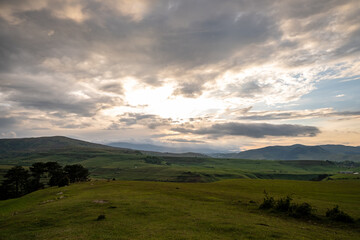 sunset over the mountains