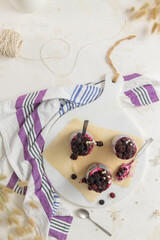 Chia pudding with blackberries