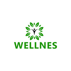 Wellnes Health Green Logo Tamplate Vector Design