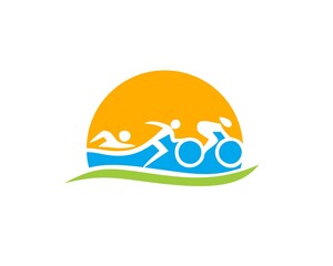 summer triathlon simple logo