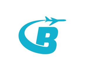 B travel and plane icon