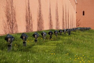 the Kremlin: searchlights