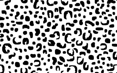 Abstract modern leopard seamless pattern. Animals trendy background. White and black decorative vector stock illustration for print, card, postcard, fabric, textile. Modern ornament of stylized skin