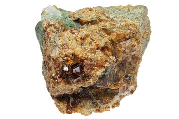 spessartine garnet bunch from Afghanistan isolated on white background