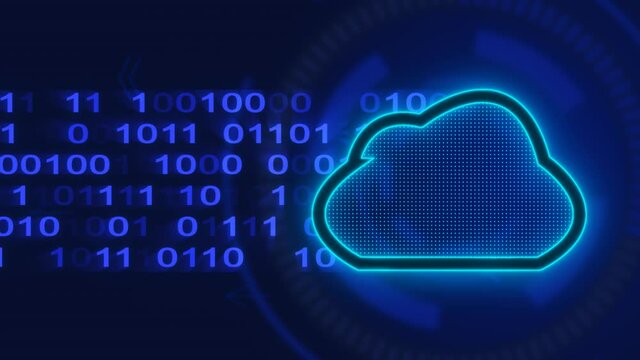 Hi Technology Concept Animation, High Data Or Files Transfer Rate On Distributed In The Net Cloud Servers