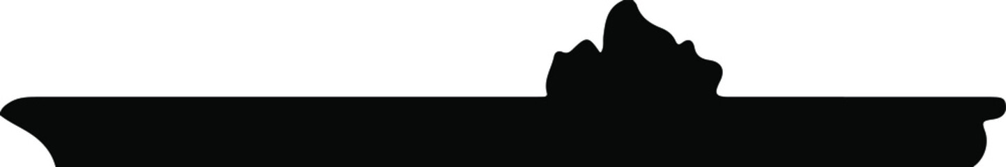 Obraz premium Mothership vessel silhouette graphic design. Logo template. Sea conflict icon. Aircraft carrier symbol. Naval battle and war theme. Vector illustration.