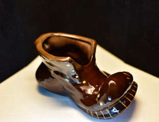 Decorative vase"Clay shoe".