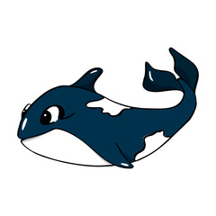 Orca. Vector illustration in cartoon style. Can be used as stickers, decals, to decorate children's rooms. Isolated on white background.