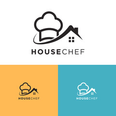 Home chef house chef logo design vector template fully editable