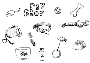 set of icons pet Shop