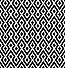 Vector geometric seamless pattern. Repeating monochrome geometric pattern with rhombuses. - obrazy, fototapety, plakaty