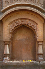 Traditional Indian Column Arc in Shiva Temple, Pune, India