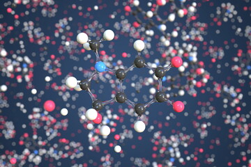 Adrenochrome molecule. Conceptual molecular model. Chemical 3d rendering