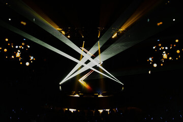stage with multi-colored special effects and laser show