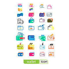 Fototapeta premium Wallet Icon in trendy flat style isolated on grey background. Wallet symbol for your web site design, logo, app, UI. Vector illustration