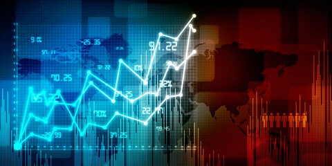 2d rendering Stock market online business concept. business Graph 
